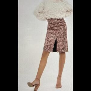 SK 37 NWT Nordstrom Moon River Snakeskin Print Vegan Leather Midi Skirt